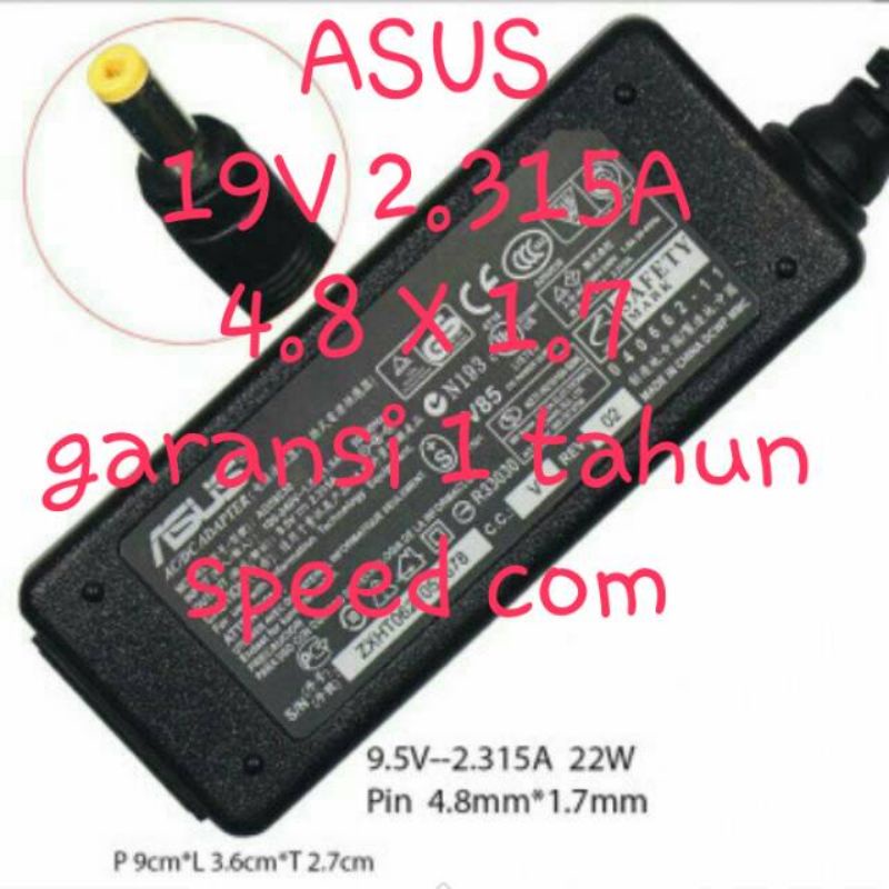 Charger Laptop Asus 9.5V 2.315A EEE PC 700 701 900 2G 4G 8G Surf