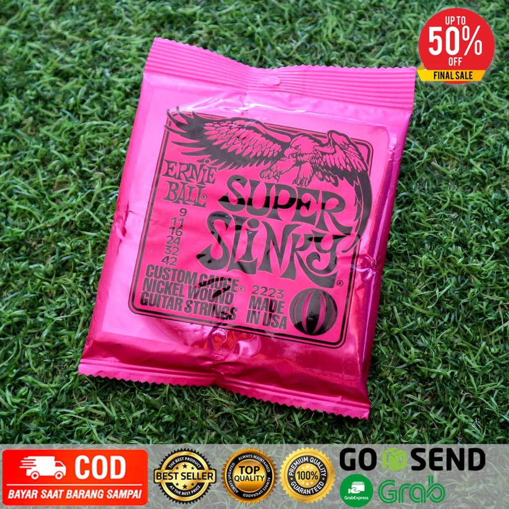 Senar Gitar Elektrik Ernie Ball 2223 Super Slinky 09-42 Import (1 set)