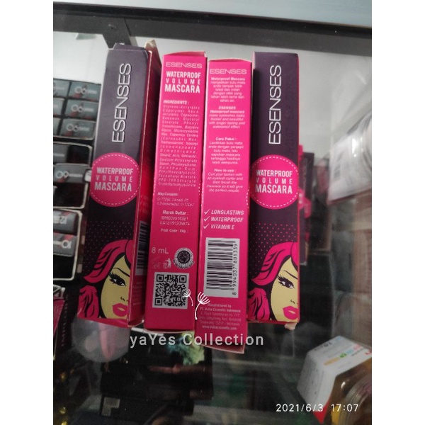 Mascara Eyeliner Esenses Waterproof valume Maskara esens longlasting kosmetik makeup mata