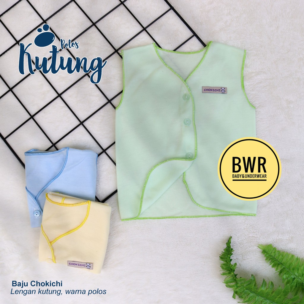 Baju Bayi Chokichi POLOS KUTUNG | Baju Anak Baby Newborn 0-6 bulan Pakaian Bayi Murah - Bwr