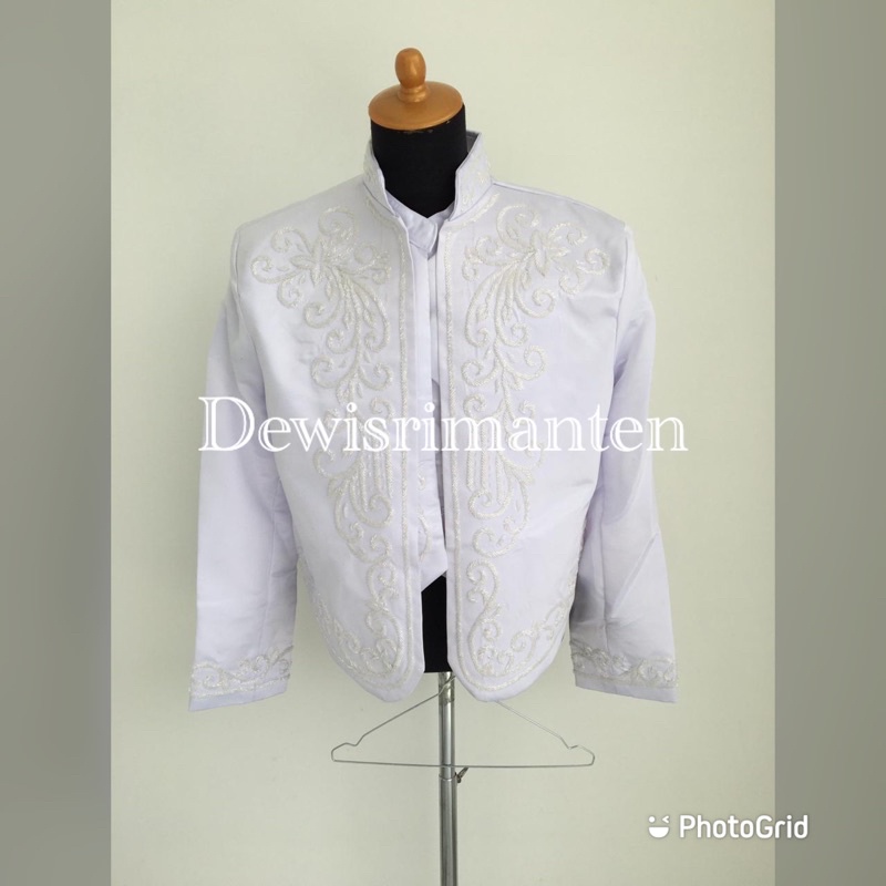 beskap pengantin solo putih/baju akad pria