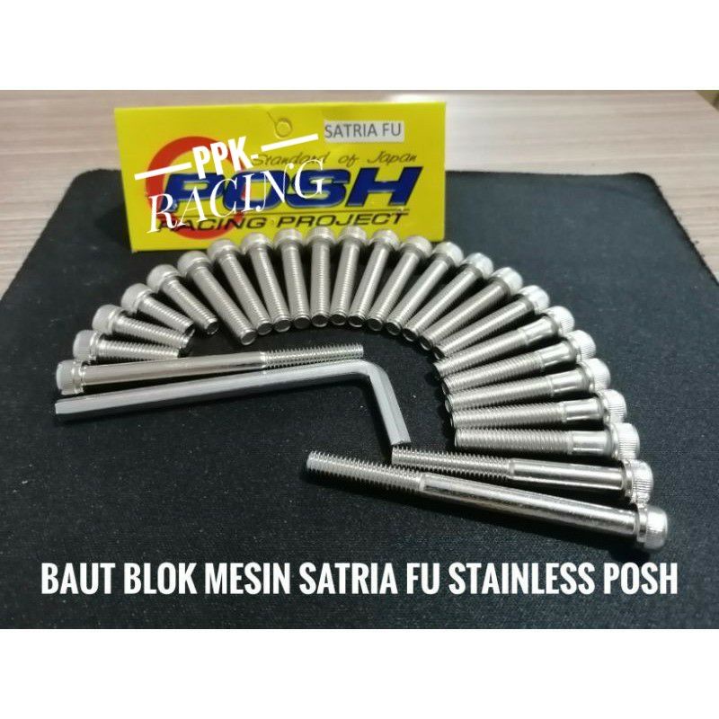 Baut Blok Mesin Satria Fu Stainless