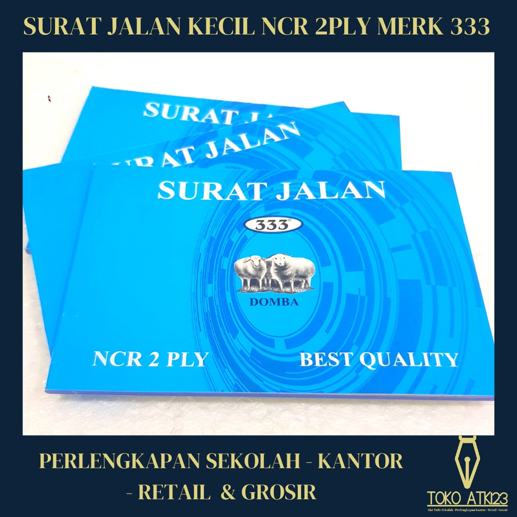 Surat Jalan Kecil NCR 2 Ply / Rangkap 2 / Merk 333 / Puih Merah