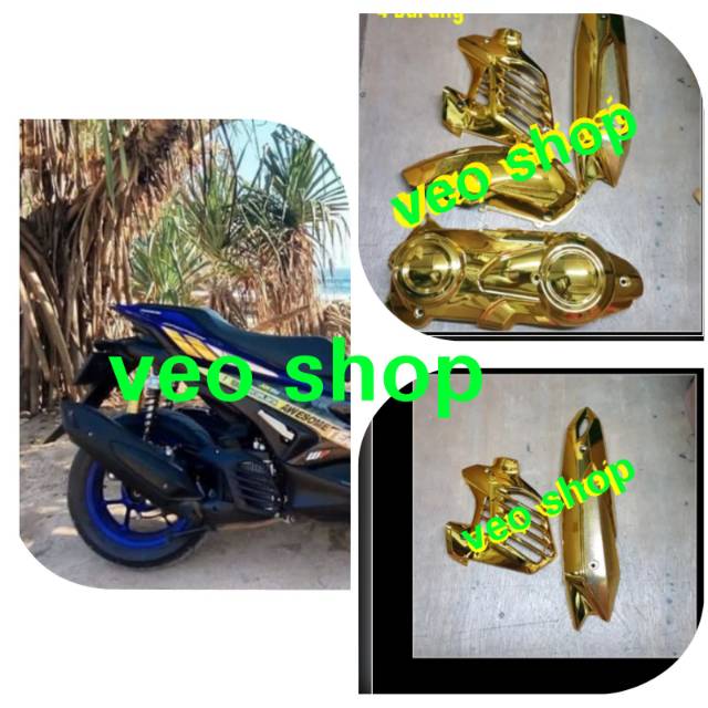 Variasi aerox 155 gold tutup knalpot aerox Tutup radiator aerox cover cvt aerox cover filter aerox