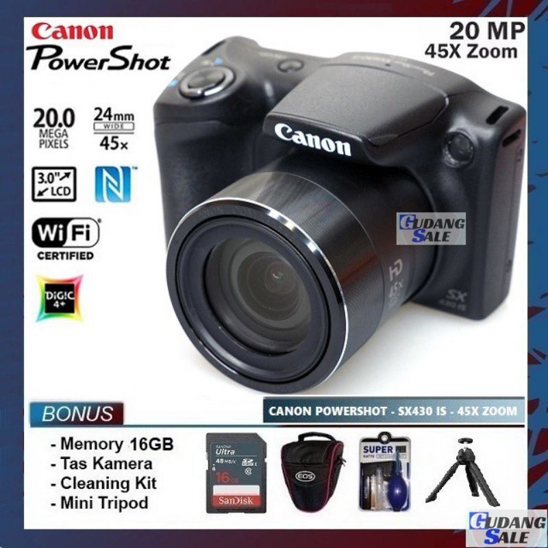 New Kamera Canon Powershot SX430 / SX 430 IS Garansi 1 Tahun-1