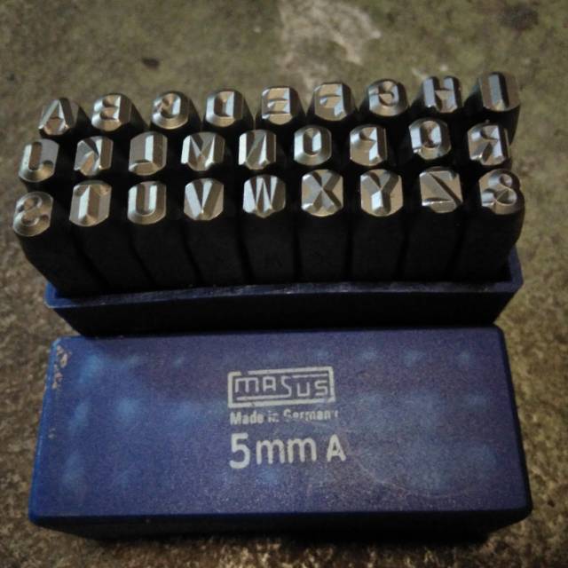 

MASUS Germany Huruf Ketok Karakter Terbalik 5 Mm Stamp Punch Reverse Letter A - Z