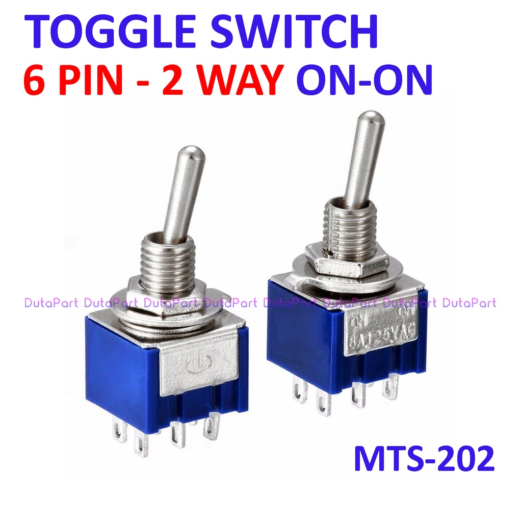 Saklar Toggle MTS-202 6 PIN 2 Way Arah Posisi ON-ON Switch Togle