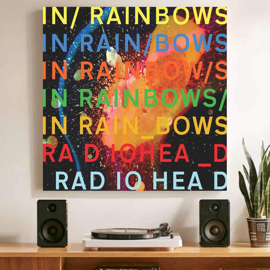 "Radiohead, In Rainbows" Poster Kayu (25x25)