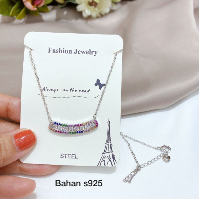 Kalung Silver925 anti alergi tidak karatan Necklace Zircone premium 032