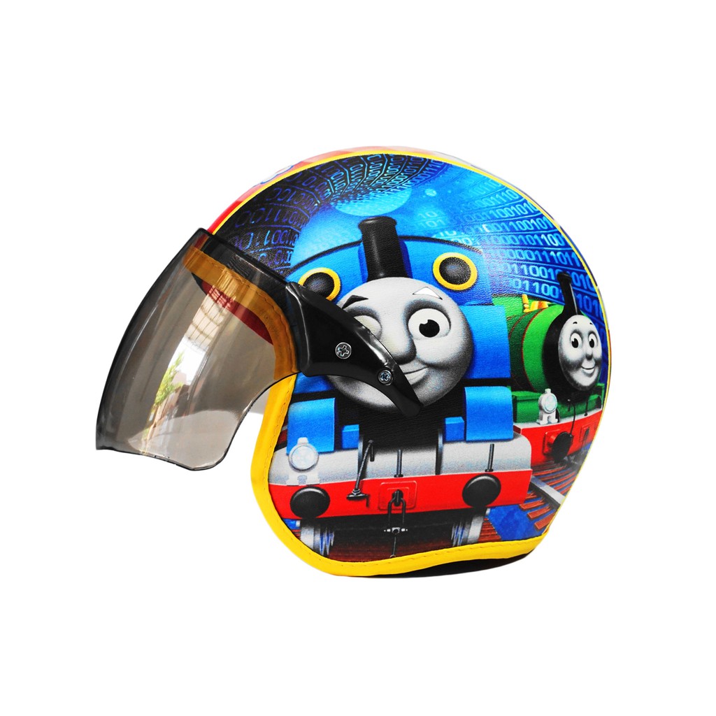 Helm Anak HALF FACE THOMAS AND FRIENDS Murah / Helmet Non SNI / Helm Karakter Kartun Lucu / Helm Anak Cowok Laki Laki 3 4 5 6 7 Tahun