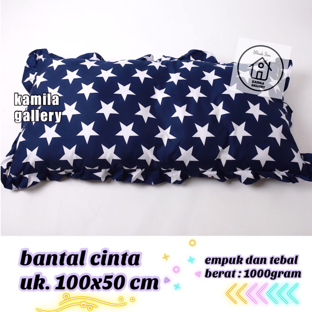 [cod] bantal cinta jumbo ukuran 100x50 empuk dan tebal full silicon berat 1000gr