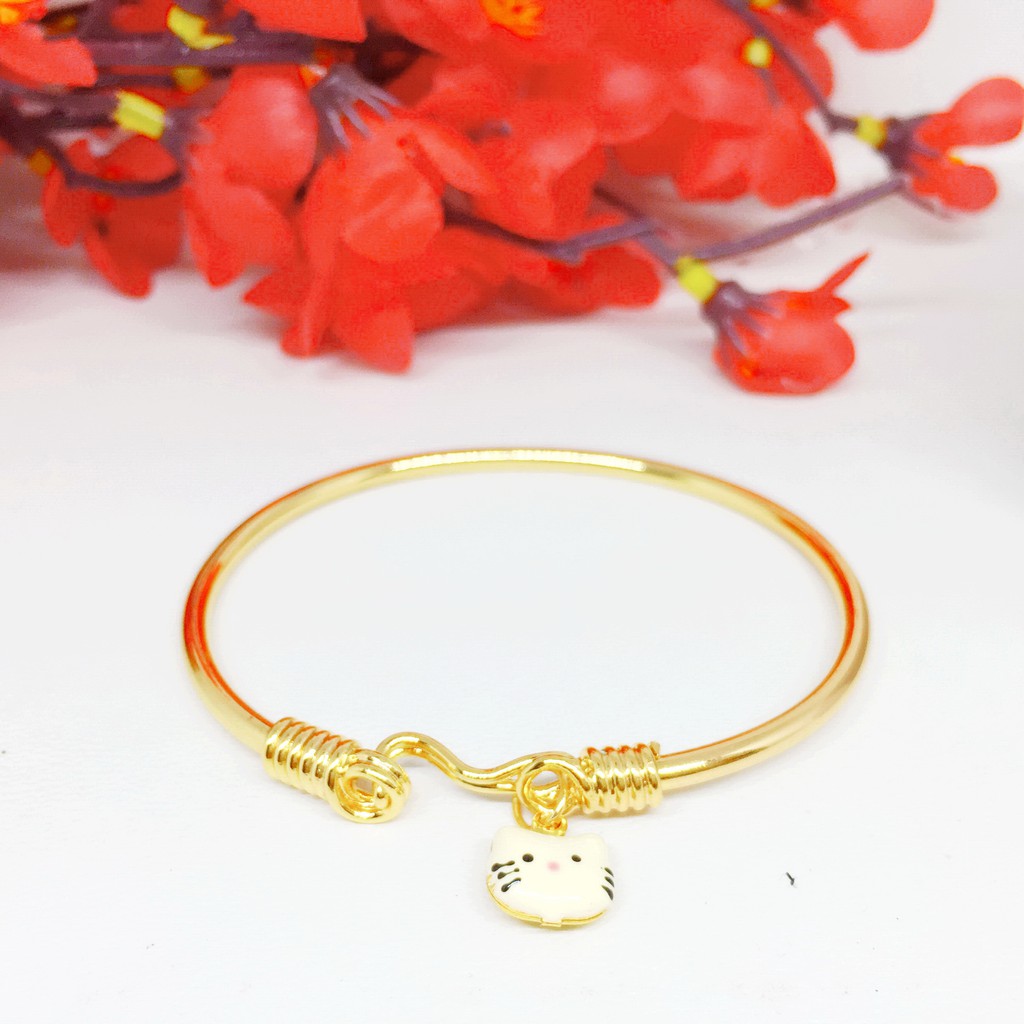 Gelang Bangle Xuping Motif Gantungan Kitty Lapis Emas - BB410