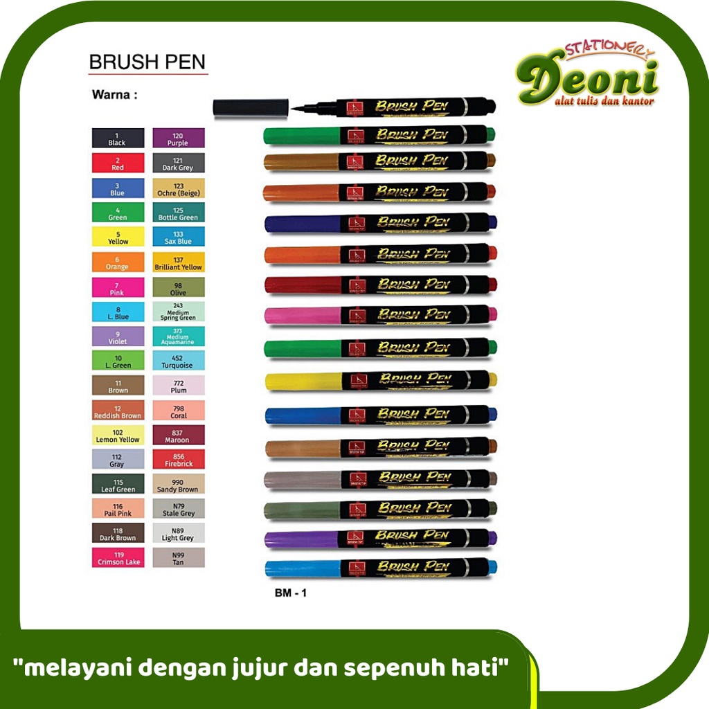 

SNOWMAN BM-1 Brush Pen 1 Pcs Banyak Pilihan Warna