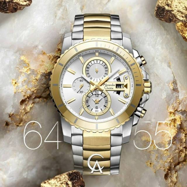 Jam Tangan Alexandre Christie AC 6455 silver gold