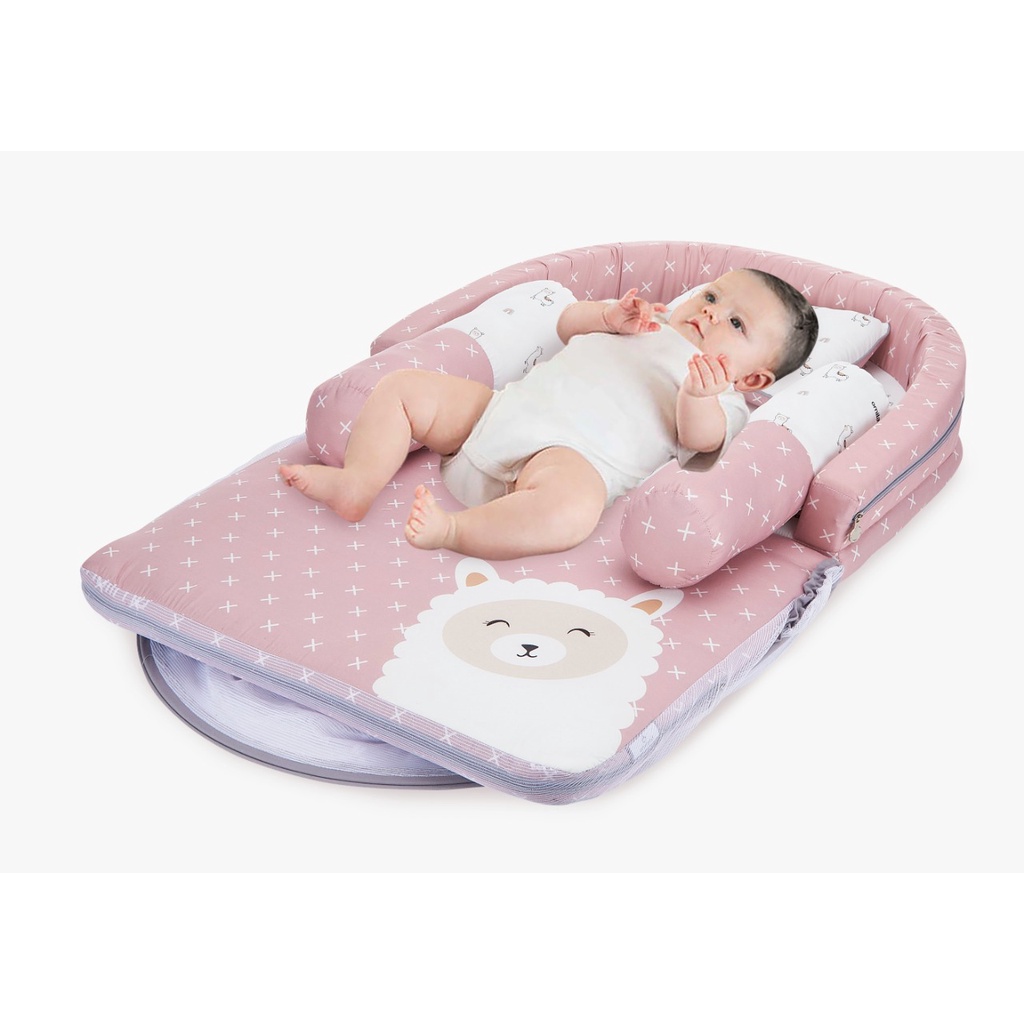 Omiland Kasur Bayi Lipat Bumper + Kelambu Alpaca Series - OB21204