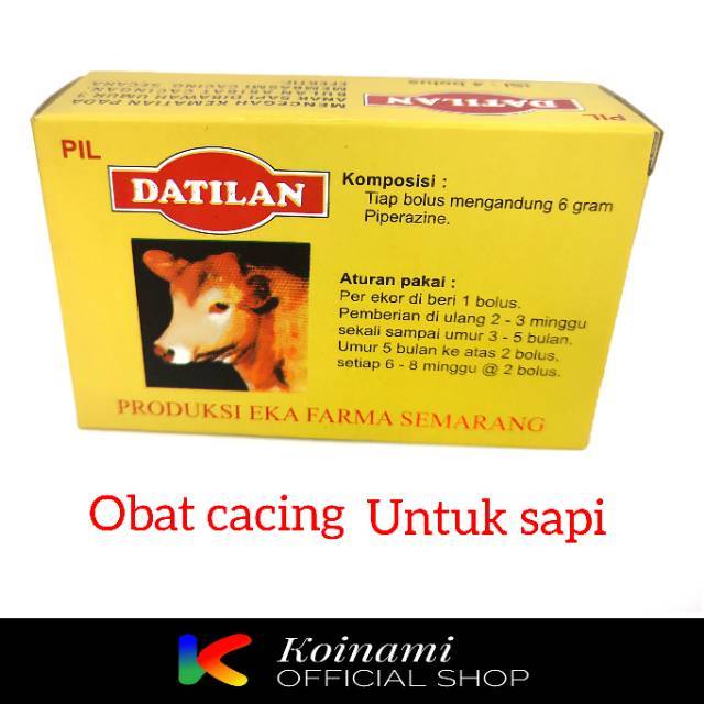 PIL DATILAN isi 4 BOLUS / obat cacing anak sapi / hewan / penggemuk / eka farma