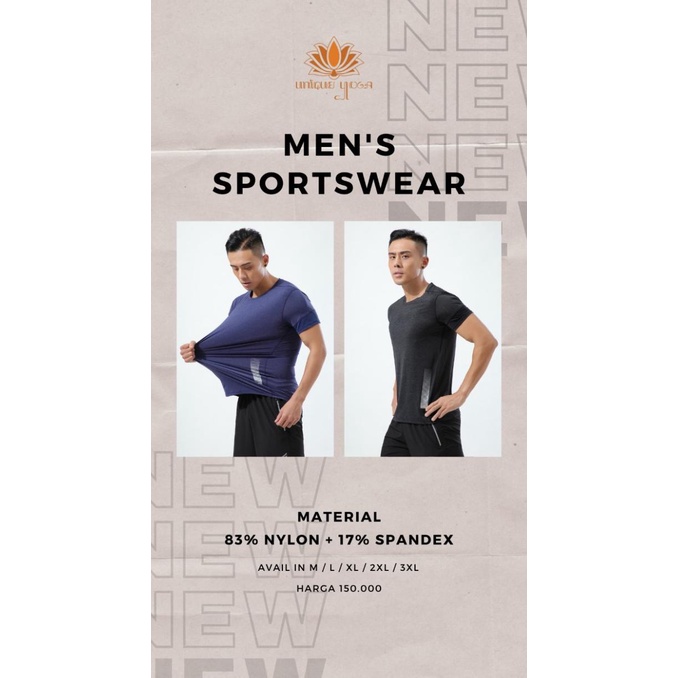 Kaos Olahraga Yoga Pria Dryfit / Baju Senam Gym Olahraga Pria Termurah