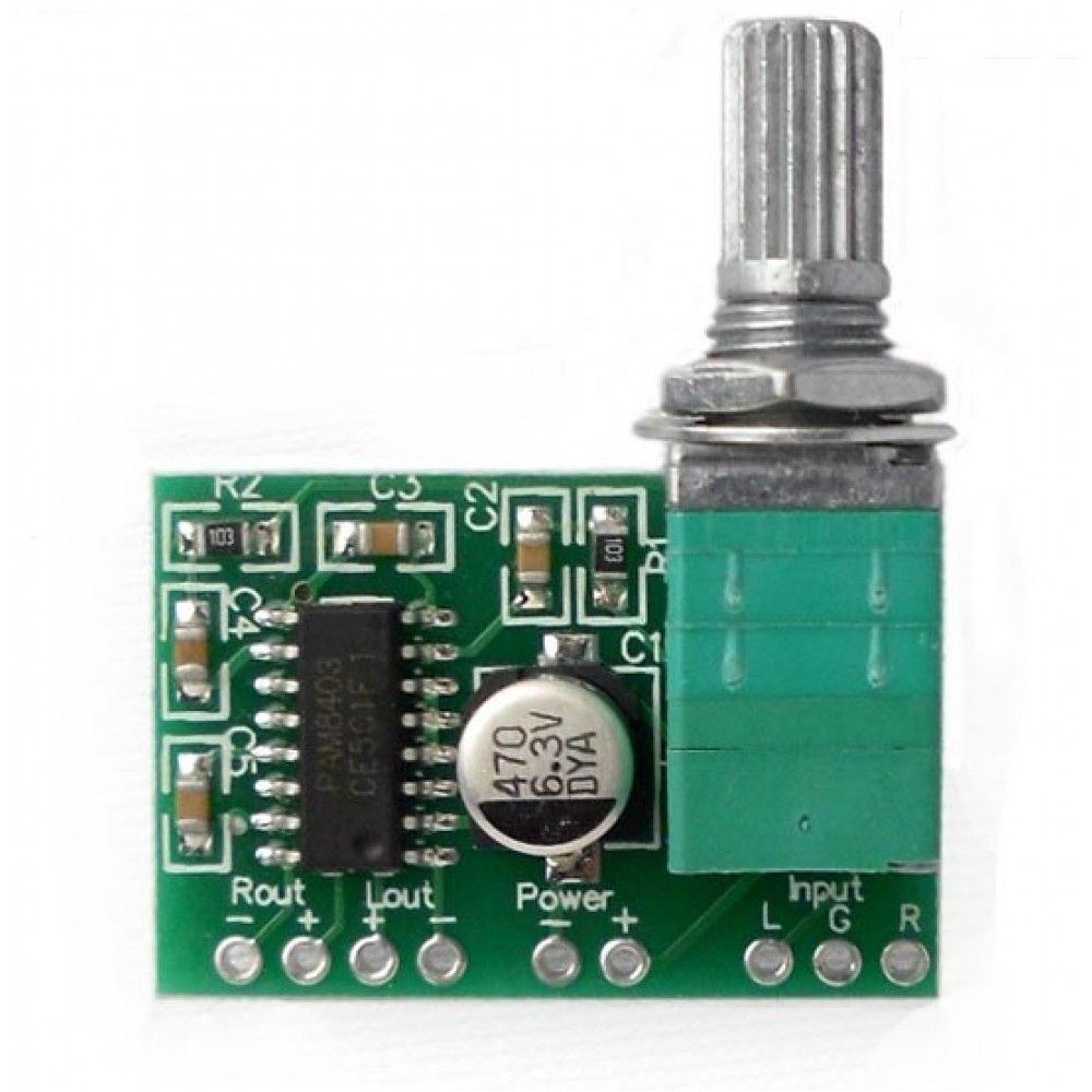 SUPER MINI STEREO AUDIO AMPLIFIER 2x3W 5V PAM8403