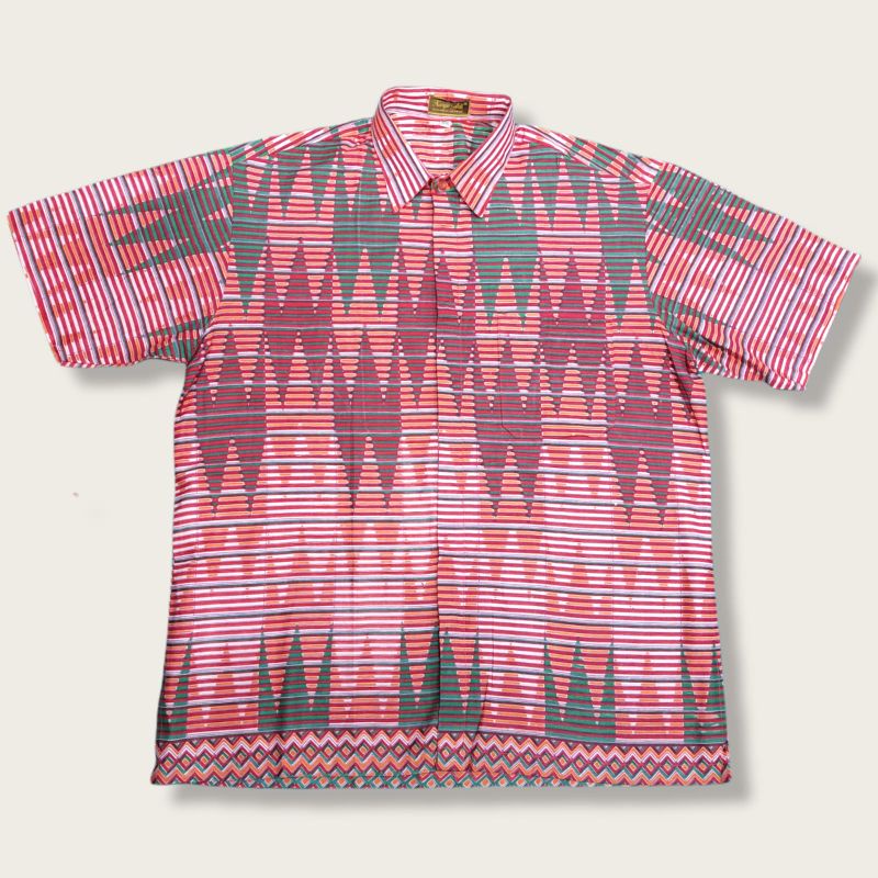 KEMEJA BATIK PRIA LENGAN PENDEK MOTIF TENUN BIG SIZE