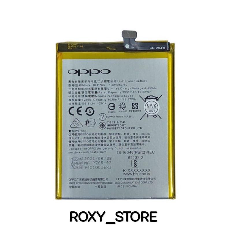 Battery Baterai Oppo A91 / F15 / Reno 3 BLP765 Original