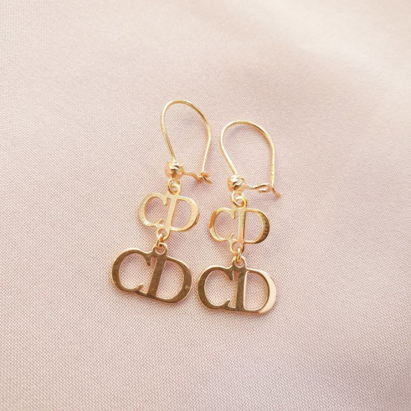 [NEW] Anting dewasa hook gantung double CD emas asli kadar 375 8K