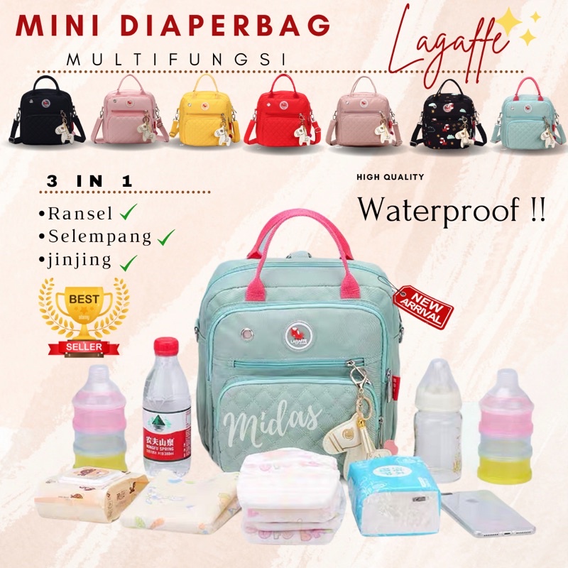 03.03 CRAZY SALE !!  TAS BAYI / TAS DIAPER ORIGINAL Mini Diaperbag LAGAFFE (Bonus Keychain Ponny)