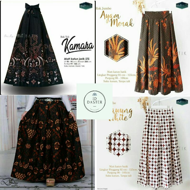 Rok Batik Murah Print Payung Panjang Modern Kekinian Wanita Pekalongan Standar Jumbo Big Size Unggul
