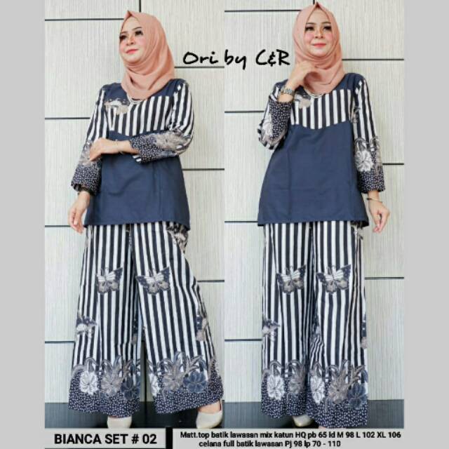 Bianca Set #2 ORI C&R setelan top batik lawasan mix katun pakaian wanita batik solo seragam batik