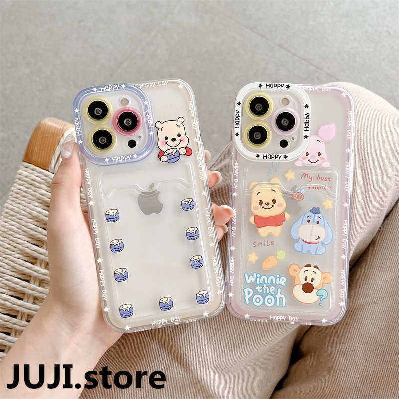 Soft Case TPU Motif Kartun Winnie Pooh Untuk IPhone 14 13 11 Pro Max 8 7 Plus X XS XR