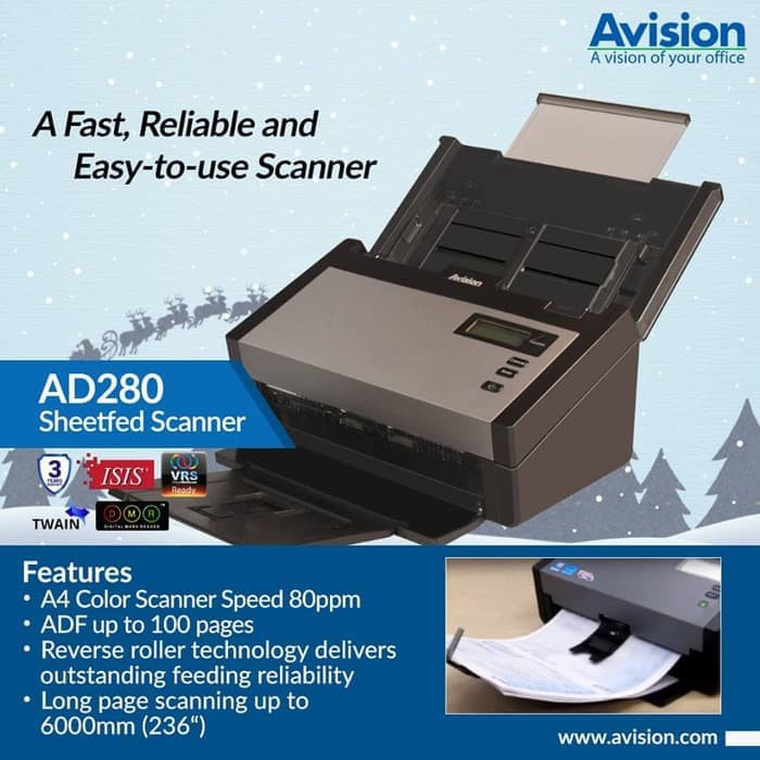 Scanner Avision AD280 Duplex ADF Garansi Resmi AD 280 - 80ppm