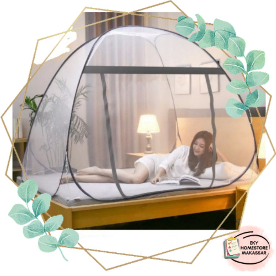 Kelambu Lipat Model Tenda 160x200 180x200 200x200 Orange Butterfly Kelambu Lipat Nyamuk