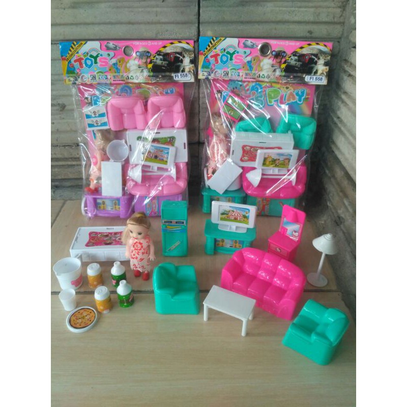 MAINAN BONEKA BARBIE PERLENGKAPAN RUMAH SET FI558