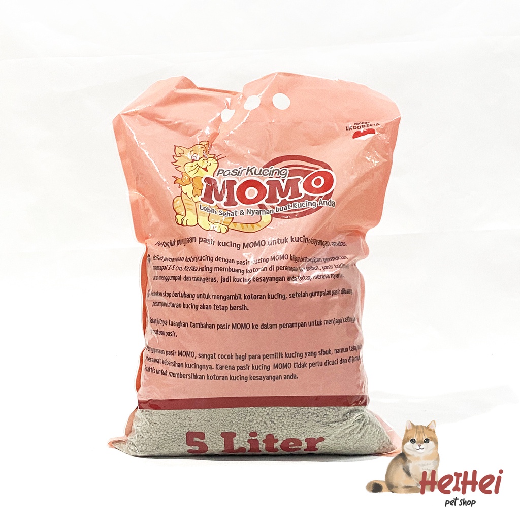 Momo Litter Bentonite 5 L - Pasir Kucing Gumpal Wangi Termurah Cat Litter Toilet Cat Sand