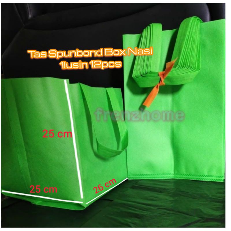 

tas spounbond, goodie bag box nasi 26x25 x25cm