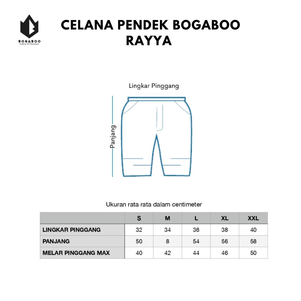 Celana Pendek Cargo Bogaboo Seri RAYYA Quick Dry - Celana Gunung Cargo - Celana Quickdry Hiking