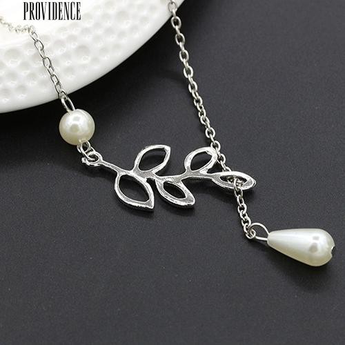 [Bayar Di Tempat]Perempuan Faux Pearl kalung