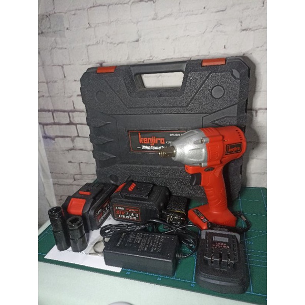 Mesin bor buka baut impact wrench cordless brushless KENJIRO KJBW21 baterai 21V + LXT