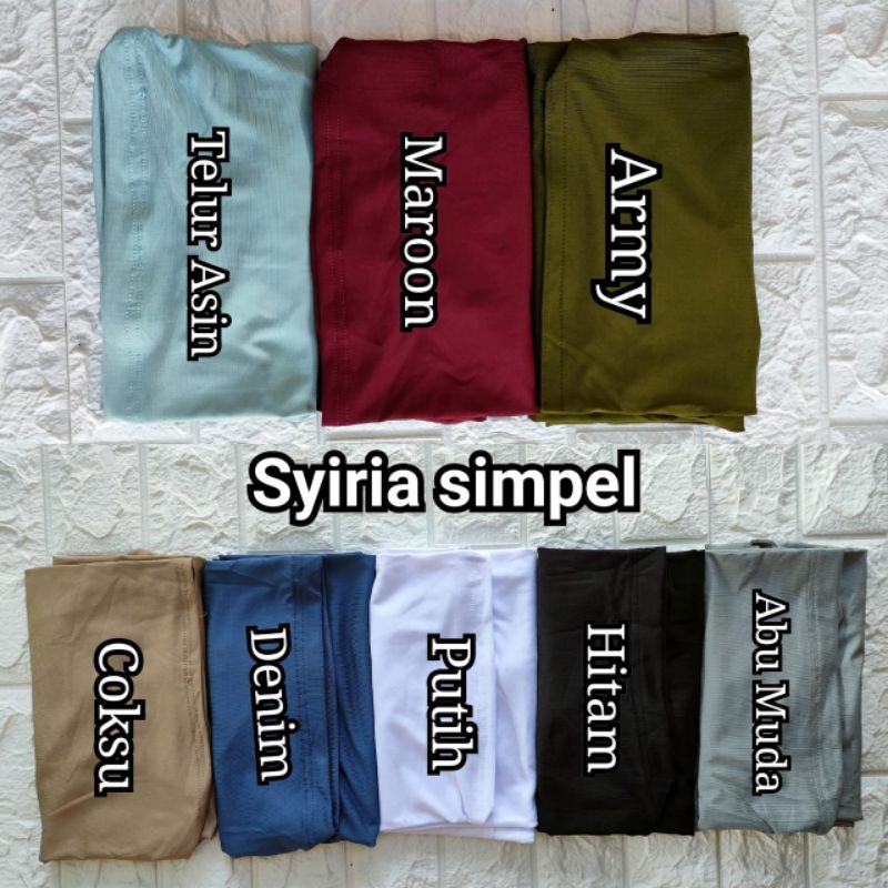 [Assyfa Hijab] SYIRIA SIMPEL ••bergo non pad••hijab instan jersey