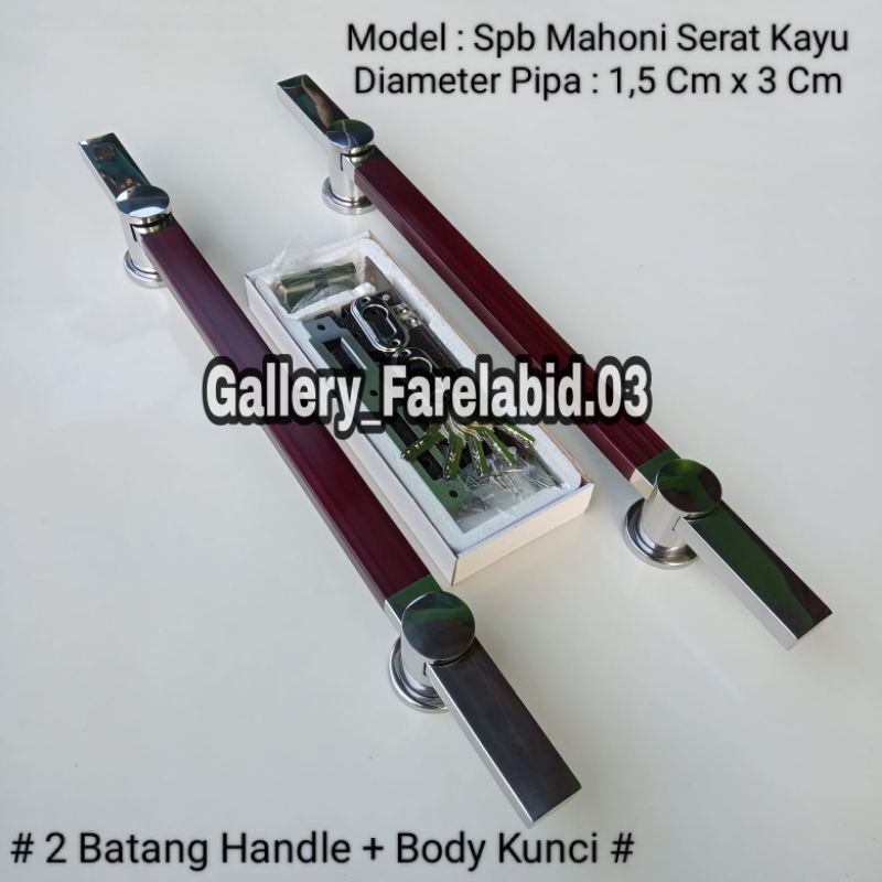 Handle Pintu Rumah Stainless Steel Grafir 60 Cm Set Body Kunci Gagang Pintu Rumah Modern 45 Cm Set Bodi Pelor Pegangan Pintu Kupu Tarung 33 Cm Tarikan Pintu Rumah Utama Minimalis