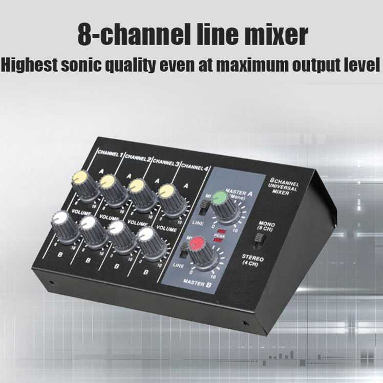 PROMO WEITESI Professional Console Karaoke Mixer 8 Channel Input Mic AM-228 7RSK0GBK