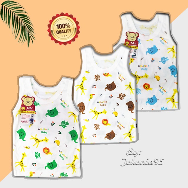 Singlet / Kaos Kutung Putih Baby Tara - Katun Soft premium SNI