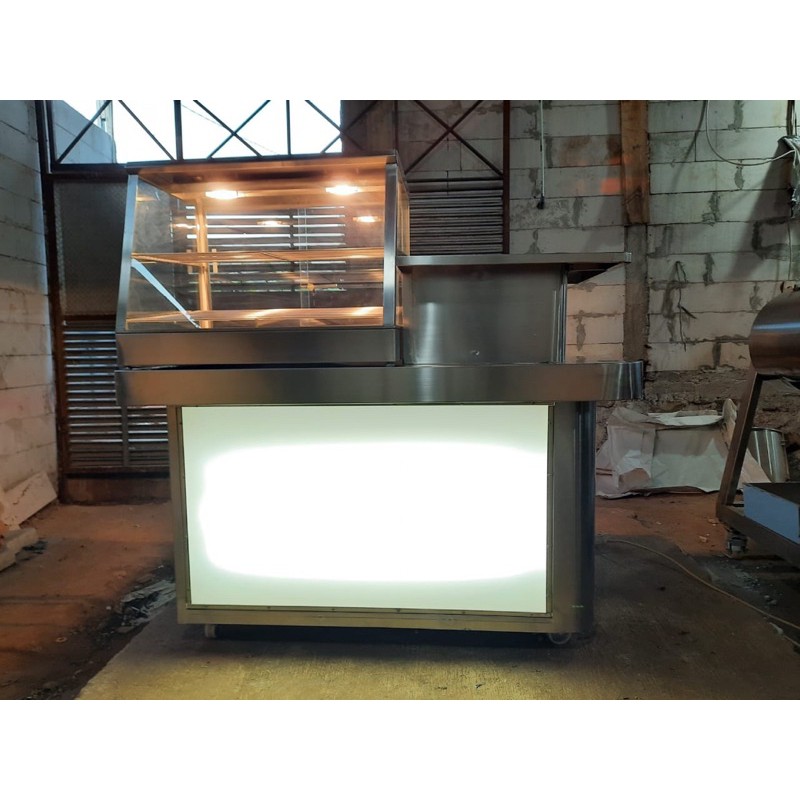 BOOTH WARMER FRIED CHICKEN / FOOD WARMER (DISPLAY) / ETALASE + MEJA NEON BOX