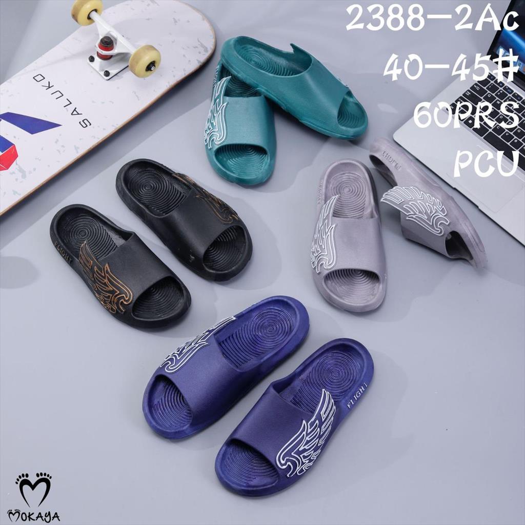 Sandal Slop Jelly Pria Motif Sayap Samping Super Trendy Keren Elegant Import Mokaya / Size 40-45 (2388-2Ac)