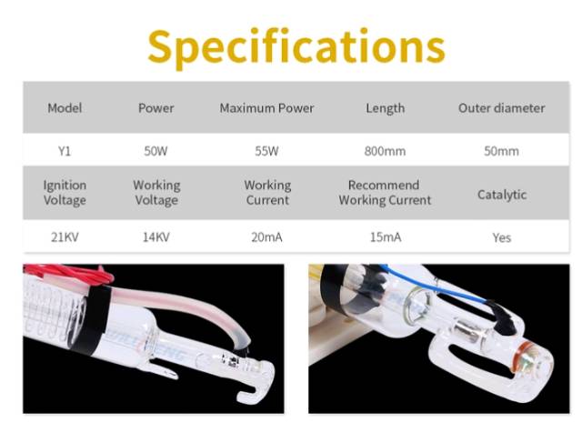 Tabung laser co2 laser tube co2 tabung laser 50w laser tube tabung laser co2