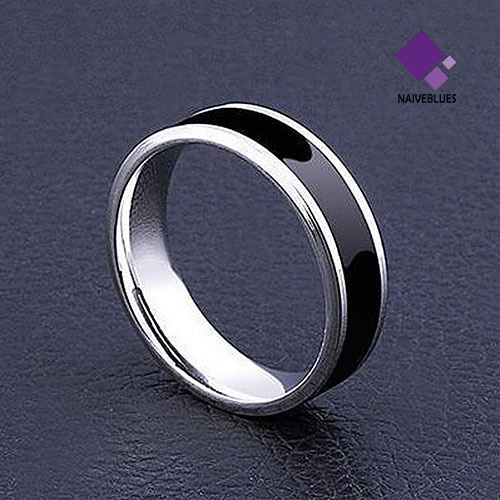 Cincin Bahan Stainless Steel Warna Hitam Untuk Pria Dan Wanita