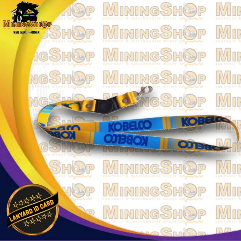 

gantungan id card custom lanyar name tag tissue printing motif KOBELCO