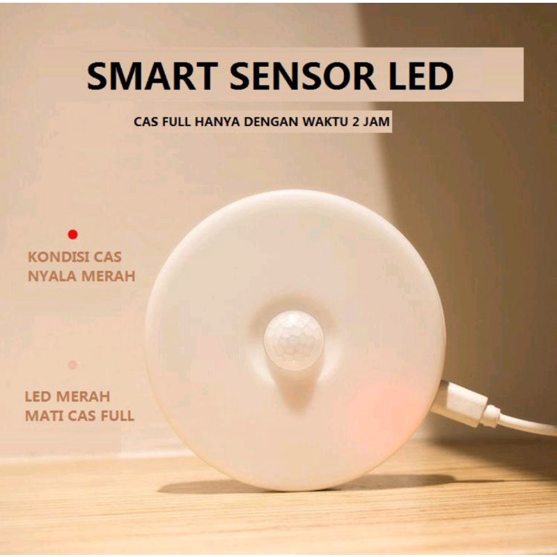 Lampu Tidur LED Sensor Gerak Otomatis Tempel Lampu Lemari Magnetic