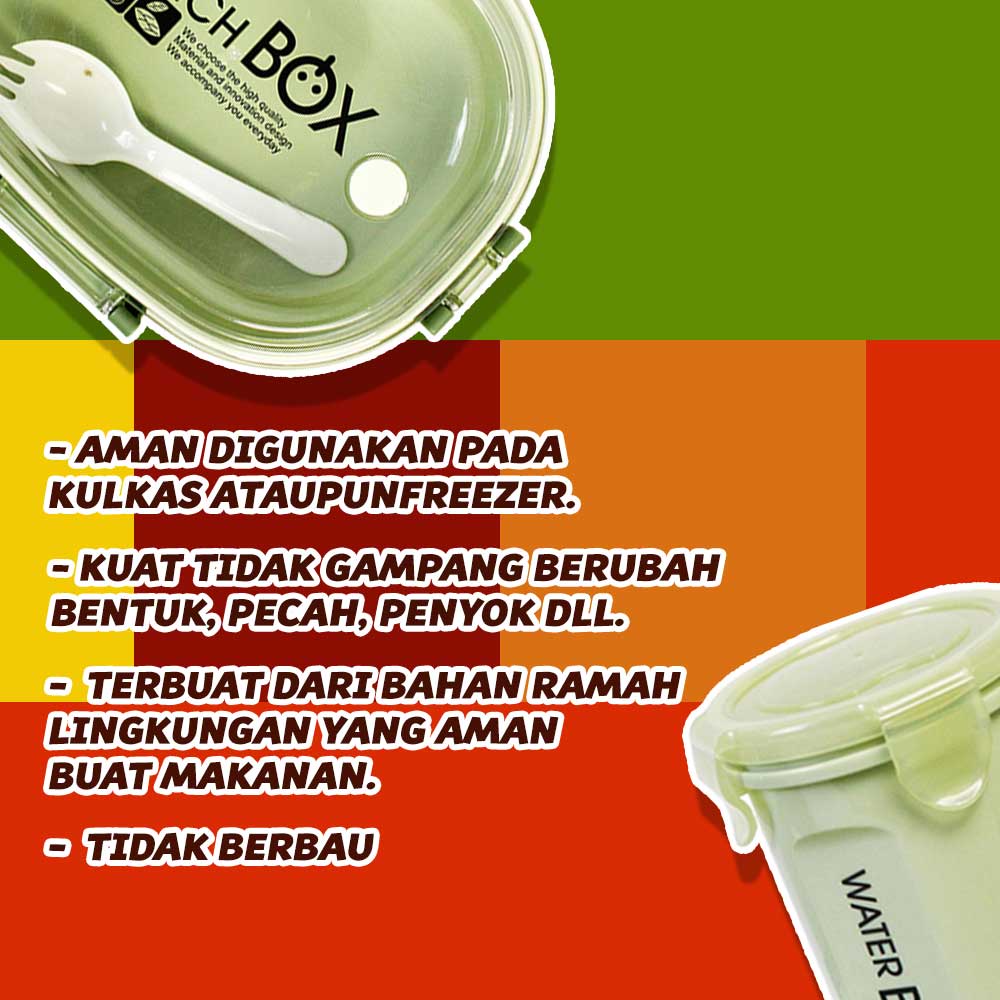 Hongzhuo kotak Makan 1 Set Kotak Makan+Botol BPA FREE