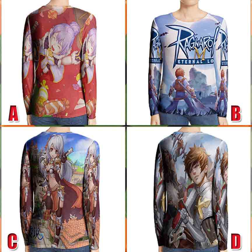 Tshirt Ragnarok Kaos Tangan Panjang Eternal Love Fullprint T-Shirt Unisex Bahan Polyester Jersey