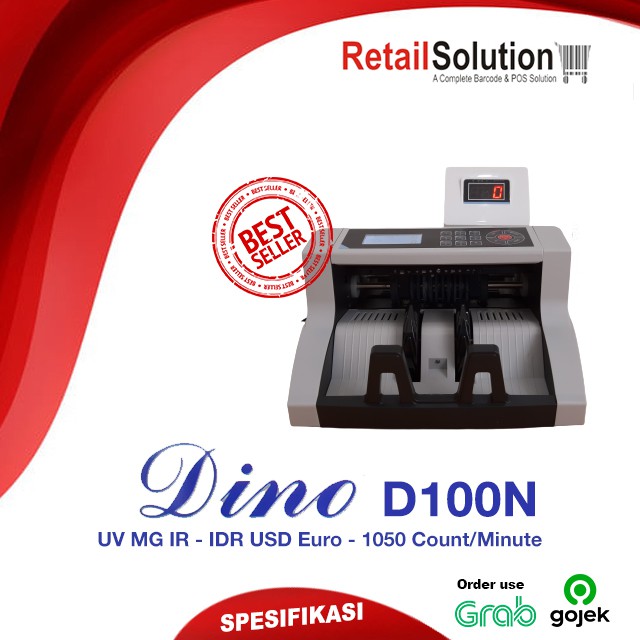 Mesin Hitung Uang IDR USD EURO - DINO D100N Money Counter UV MG IR